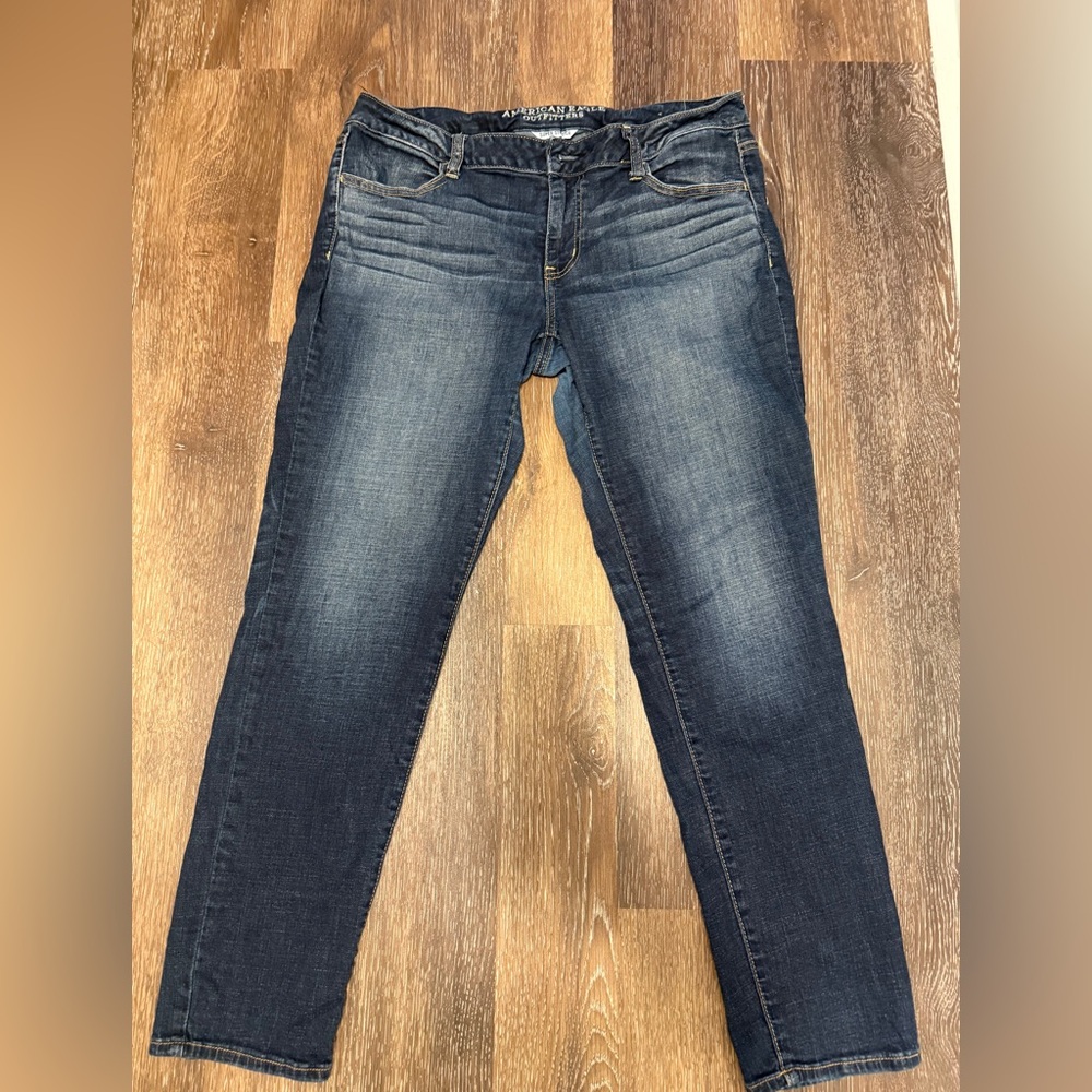American Eagle Outfitters Dark Blue Straight Leg Jeans